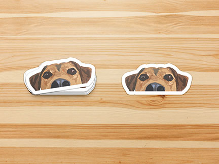 Cute dog face sticker